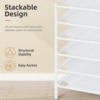 STORAGE MANIAC Sweater Drying Rack, Mesh Clothes Drying Rack, Stackable Laundry Drying Rack, Lay Flat Dryer for Delicates, Portable Dry Rack for Indoor or Outdoor, White, 6-Pack