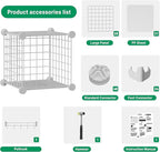 Wire Cube Storage Organizer, 12 Cubes Converted into 14 Cubes, Sturdy Metal Grids Storage Shelf Closet Shelving Units and Storage, Shelves for Bedroom LIvingroom Office