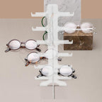 Happyyami Multi-Tier Sunglasses Display Rack Eyewear Organizer Plastic Glasses Holder Stand 6-Layer Storage Shelf for Home and Retail Use