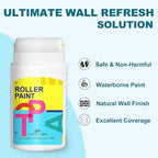 White Paint for Wall Touch up Paint for Walls, Portable Small Roller Brush Wall Repair Tool - No Extra Tools Required, Low VOC
