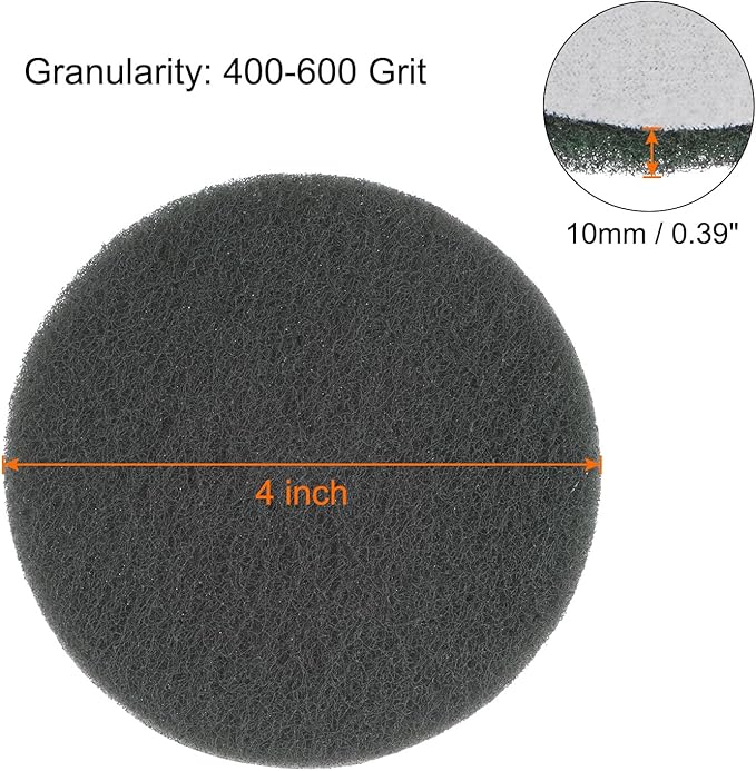 HARFINGTON 15pcs Drill Power Brush 4 Inch Tile Scrubber Scouring Pads 400-600 Grit for Bathroom Kitchen Household Cleaning