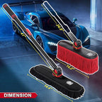 2In1 Brush And Duster For Car Exterior,Chenille Car Wash Brush Mop*1PC,Wax Cotton Car Duster Mop*1PC Remove Dust,Freely Switch A Retractable Black Steel Pole,Car Cleaning Supplies For Truck Rv Boat