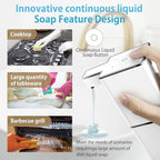 Automatic Liquid Soap Dispenser Touchless Soap Dispenser 380ml/12.8oz Rechargeable, Wall Mounted,4 Levels Adjustable Auto Soap Pump for Bathroom Kitchen Dish Soap