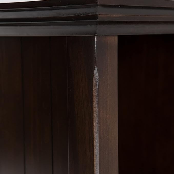 SIMPLIHOME Acadian Bookcase - 57 inch Tall 12-Cube Solid Wood Storage Display Unit in Brunette Brown, Transitional Cube Organizer for Living Room or Office with Fixed Shelves and Tapered Legs