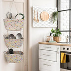 Nursery Storage Must-Have! 3-Tier Cotton Hanging Baskets with Colorful Dots - Over-the-Door Organizer for Baby Clothes, Toys & Essentials