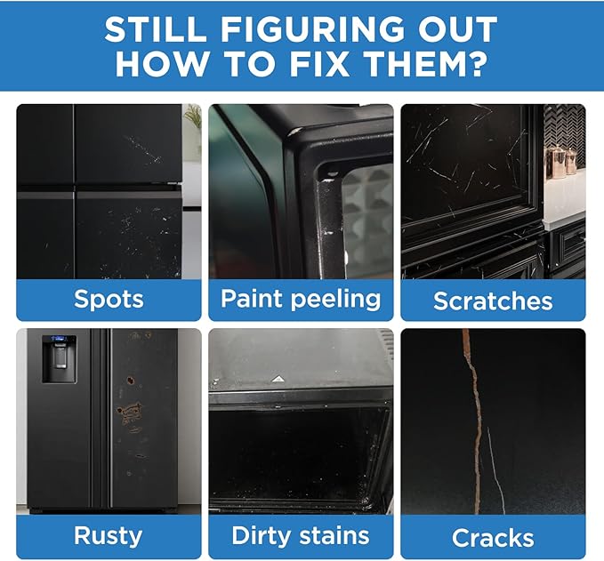 Appliance Paint Appliance Touch Up Paint High-Gloss Black Surface Touch Up Paint Pen Scratch Repair for Appliances Refrigerator Metal Surfaces Dishwasher Dryer Microwave Washers