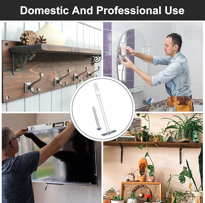 Drywall Anchor with Included Bolts for 3/16”-24, Heavy Duty Hollow Drywall Anchors for TV Mounting Kit, Stainless Steel Hollow Wall Anchors Holds up to 240 lbs Each in 1/2-in Drywall-10 Pack
