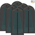 BALEINE 48'' Translucent Garment Bags, 6 Packs PEVA Dress Bag for Closet Clothes Dresses Suit Coats Storage (Black, 6PK)