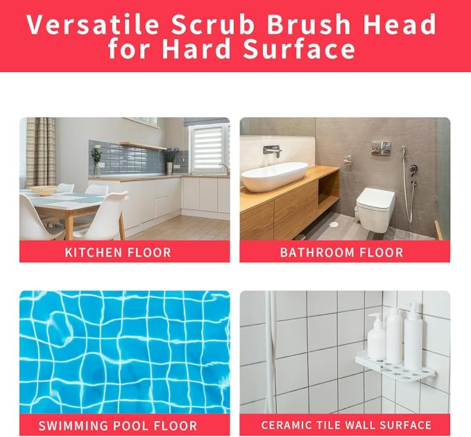 AZ Shikong Scrub Brush for O-Cedar RinseClean 2 Tank System, Scrubber Mop Head for Ocedar, Stiff Bristle Spin Mop Replacement Head Base for Shower Bathroom Kitchen Bedroom Floor Cleaner