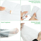 Compostable Trash Bags 2.6-Gallon Garbage-Bag - Inwaysin Biodegradable Recyclable 100 Counts Small Strong Thick Unscented Car Can Liners for Office Bedroom Waste Basket Clear White
