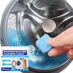 Eco-Friendly Washing Machine Cleaner, 12 Pack Washing Machine Deep Cleaner Tablets, Remove Stubborn Pet Hair, Septic Safe, Compatible with HE, Top & Front Load Washers (2PCS)