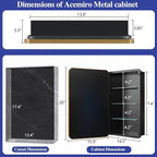 Bathroom Medicine Cabinet,16"x20" Mirror Door with Stainless Steel Brush Gold Frame,Recessed & Surface Wall Cabinet with Removable Glass Shelves,Rust-Resistant Bathroom Storage Cabinet