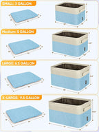 BALEINE 1 Pack Fabric Storage Bins for Shelves, Linen Storage Baskets for Organizing, Decorative Closet Bins for Clothes, Home (Skyblue, 17''x13''x10.5'')