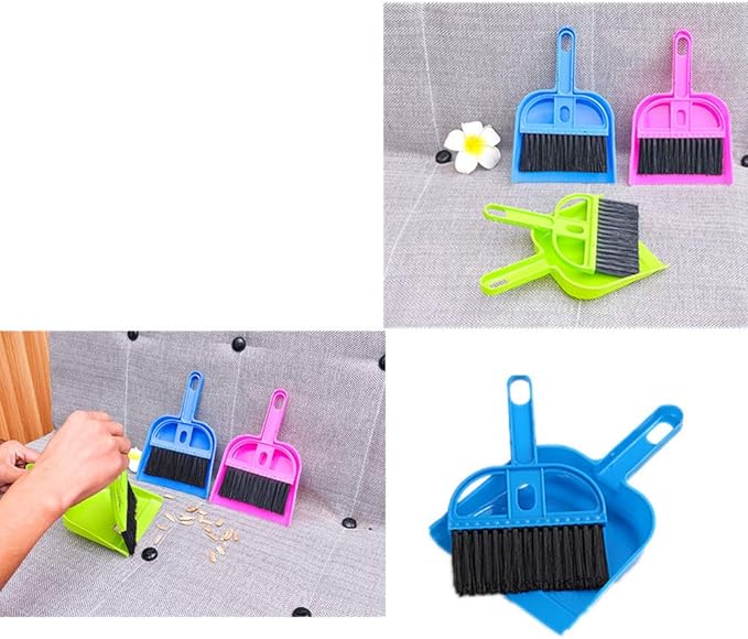 1 Pcs Dustpan Brush Set Portable Plastic Brush Set (Blue) Used for Tool Brush Keyboard Home Kitchen Sweeper Table Desk Office