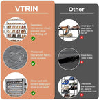 VTRIN Tall Shoe Rack with Cover, 10 Tier Shoe Organizer Storage for 50-55 Pairs Shoes and Boots Large Capacity Shoe Shelf with 8 Pockets Free Standing Shoe Rack for Closet, Entryway, Garage, Printing