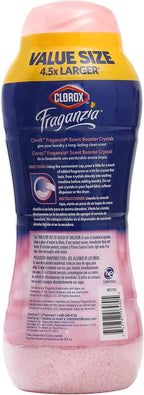 Clorox Fraganzia Laundry Scent Booster Crystals, In-Wash Fragrance Beads for Fresh-Smelling Clothes & Linens, Safe for All Fabrics & Colors, Easy-Pour Bottle, Rose Scent, 70 Oz