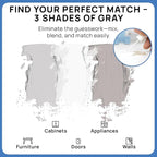 Alora Touch-Up Paint | Matte Finish for Drywalls, Concrete, Brick, Tile, Doors, Cabinets & More | Multi-Tone Gray Repair Kit | Quick-Dry, Low-Odor, Ultra-Low VOC | No Sanding or Primer Needed | 3 Pack