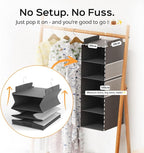 Deep Hanging Closet Organizers and Storage, Closet Hanging Storage Shelves with 5 Shelves and 4 Mesh Pockets, Heavy-Duty Closet Organizer for Clothes, Hats, and RVs and Dorm Essential,1-Pack, Grey