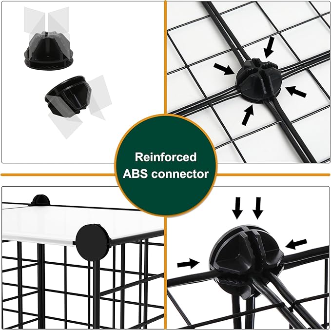 AWTATOS 6 Cube Storage Wire Closet Organizers DIY Stackable Storage Shelves Bookcase Cabinet for Home Office, Black