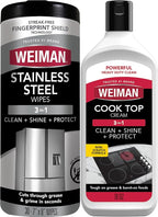 Weiman Heavy Duty Cooktop Polish & Stainless Steel Wipes - Powerful Appliance Kitchen Cleaning Kit - Packaging May Vary