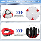 4 Pack Spin Mop Replacements Head Compatible for EasyWring 1-Tank System,Microfiber Spin Mop Refills Head,1 Mop Scrub Brush + 1 Mop Base + 4 Pack Cleaning Floor Mop Head（Red)