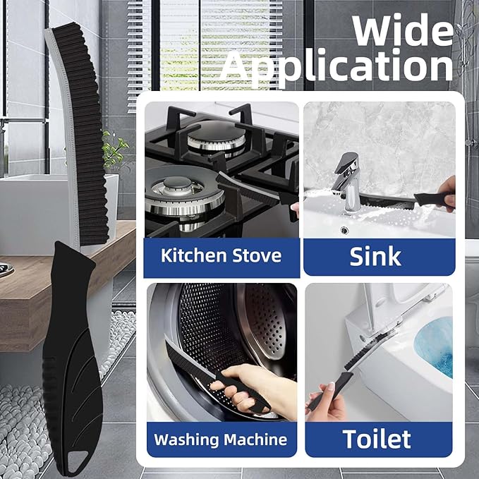 New Serrated Crevice Cleaning Brush, Hard Bristle Cleaning Tools for Household Use, Multifunctional Gap Cleaner Supplies for Kitchen, Bathroom,Toilet, Faucets, Grout, Car, Home Essentials