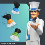 MR.SIGA Dish Scrub Brush, Palm Brush Dish Scrubber with Ergonomic Grip, Kitchen Brushes for Dishes, Gray, Pack of 2