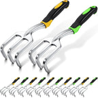 12 Pcs Hand Rake Garden Tool Mini Rake Heavy Duty Garden Cultivator 11 Inches Small Rake for Gardening Aluminum Alloy Hand Tiller with Soft TPR Handle for Digging Weeding Loosening Soil