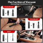 Chuboor 13000PA Powerful Car Vacuum Cleaner High Power Cordless Rechargeable, Handheld Vacuum, Portable Mini Vacuum with LED SOS Light, Small Hand Held Vacuuming Cordless(P16-Black)