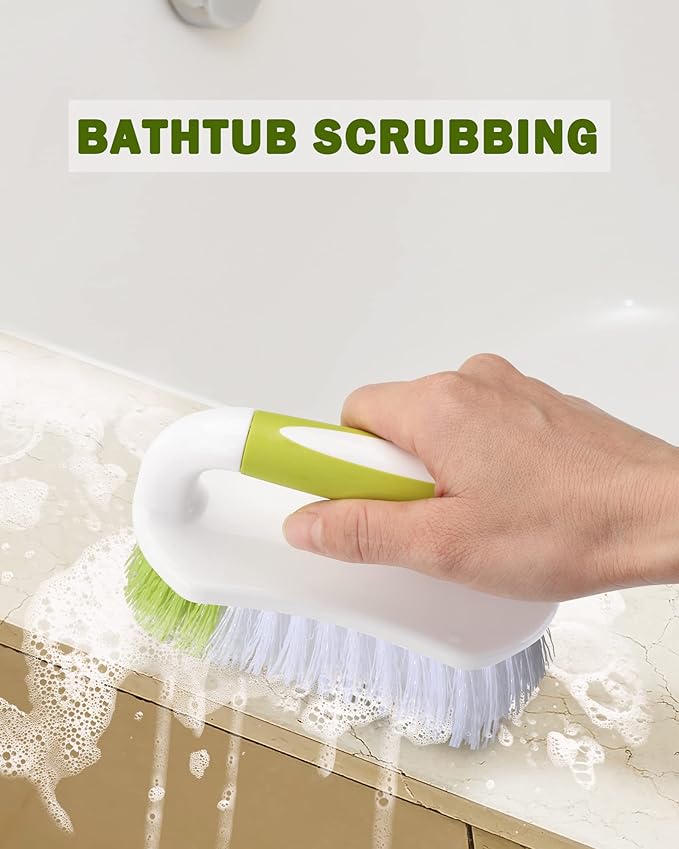Heavy-Duty Scrub Brush for Bathroom, Kitchen, Shower, Tile, Carpet, and Bathtub Cleaning, 3 Pack