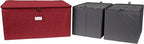 Covermates Keepsakes - Adjustable Zip-Top Storage Box - Configurable FlexGrid Compartments - Heavy Duty Polyester- Reinforced Handles - Stackable Design - Indoor Storage, Red Heather