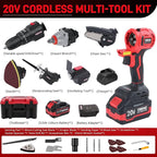 TEENO 20V MAX Power Tool Combo Kit, 7 Tool Cordless Power Tool Set with 3.0Ah Battery, Charger, and Tool Box Included, Brushless Combo Kit for Home Improvement, Yard Work & Woodworking