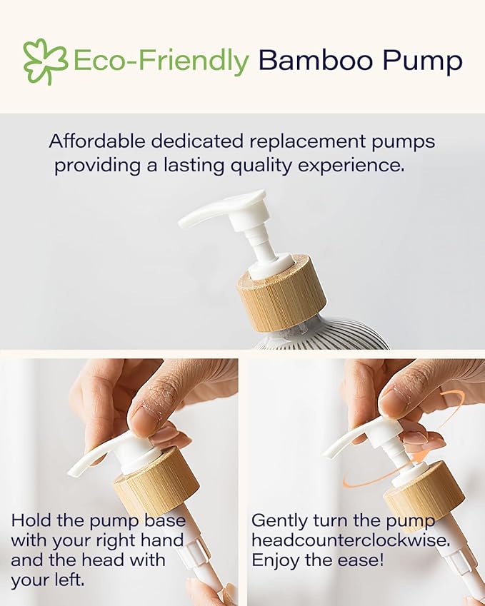 Getstar Hand and Dish Soap Dispenser Set, Ceramic Soap Dispenser for Bathroom and Kitchen with Rust Proof Pump and Tray, Set of 2 (White Pump)