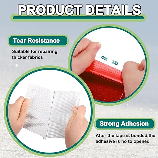 PATIKIL Awning Repair Tape 8m x 20cm Waterproof Canvas Tape High Adhesive Tear Repair Patch Kit for PVC Tarpaulin Tent Awning Fabric RV Sail Boat Cover, Red (7.87" x26.24ft)