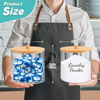 JYPS 1+1 Large-Capacity Laundry Pods Container with Bamboo Lid, Clear Acrylic Powder Detergent Containers for Pods, Scent Boosters & Powder, Laundry Room Organization decor, Storage Jars Set