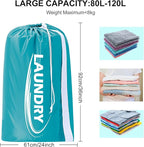 Sylfairy 2 Pack XL Laundry Bag with Strap,Heavy Duty Travel Laundry Bag,Rip-Stop Dirty Clothes Shoulder Bag with Drawstring,Easy Fit a Laundry Hamper or Basket Travel Essentials