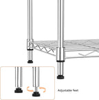 IZEUK 5 Tier Metal Wire Shelf Unit, Chrome Storage Rack Organizer for Kitchen, Bedroom, Living Room or Laundry Room, 17.7" W x 11.8" D x 55.0" H