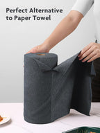 Fantasticlean Microfiber Cleaning Cloth Roll -75 Pack, Tear Away Microfiber Towels, 12" x 12", Reusable, Washable, Scratch Free, Ultra Absorbent for Car, Home Supplies (DimGray)