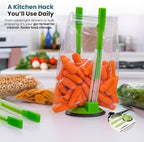 Baggy Rack - (6 Pack) Sandwich Bag Racks, Clip Food Storage Bags Onto Holder, Best Opener for Freezer & Storage Baggie - Ideal Plastic Kitchen, No Hassle Cooking Gadget Solutions For a Clean Pour