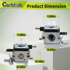 Carbhub C1U-K54A Carburetor for 2-Cycle Mantis 7222 7222E 7222M 7225 7230 7234 7240 7920 7924 Tiller/Cultivator Carb with Air Filter Repower Kit