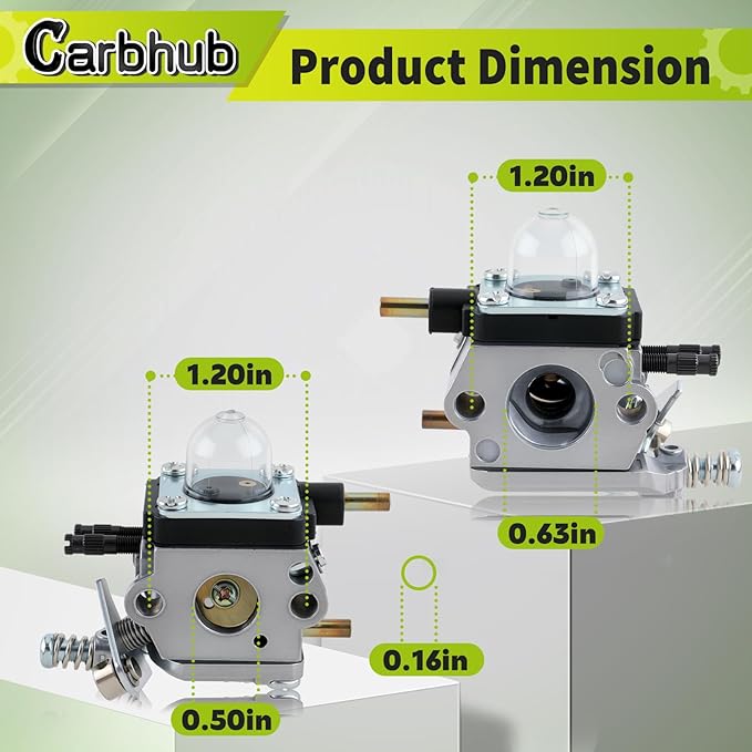Carbhub C1U-K54A Carburetor for 2-Cycle Mantis 7222 7222E 7222M 7225 7230 7234 7240 7920 7924 Tiller/Cultivator Carb with Air Filter Repower Kit