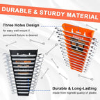 4-Pack Magnetic Wrench Organizer, 48-Slot Wrench Rack Tool Trays, Durable ABS Wrench Holder for Tool Box Drawer Chest, SAE (1/4" to 1-1/16") & Metric (6 to 24mm)