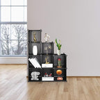 TUMUCUTE Cube Storage Organizer, 9-Cube DIY Plastic Closet Cabinet Modular Bookcase, Storage Shelves for Bedroom Living Room, Office, Black