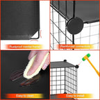 HUBSON Wire Cube Storage Organizer, Book/Toy/Craft/Potted Plants and petCloset Organizers and Storage Shelves, 12-Cube Freely Combinable Metal Grids Storage Shelf,Black Plus Iron