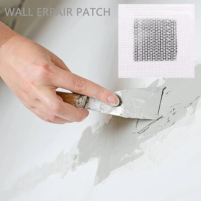 3 Pcs 4 Inch Wall Patch Repair, Drywall Repair Patch Self Adhesive Drywall Patch and Fiberglass Repair Kit, Heavy Duty Dry Wall Hole Repair Patch for Drywall Plasterboard (4 x 4 Inch)
