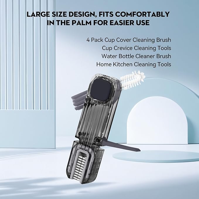 4 in 1 Cup Lid Gap Cleaning Brush, Multifunctional Insulation Bottle Cleaning Tools, Mutipurpose Tiny Silicone Cup Holder Cleaner, Home Kitchen Cleaning Tools