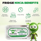 Fridge Ninja Fridge Deodorizer (4 Pack) - More Effective Than Baking Soda - Natural and Unscented Activated Charcoal Refrigerator Deodorizer and Odor Eliminator for Freezers, Coolers, and Lunch Boxes