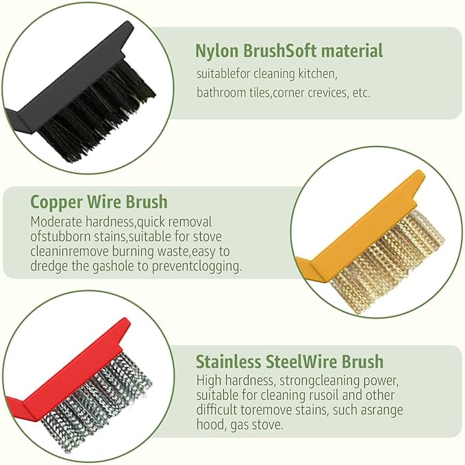 Inmorven 11 Pcs Crevice Cleaning Brush Set, Multi-Purpose Hard Bristle Brushes for Deep Cleaning Kitchen, Bathroom, Grout, Sink, Cup, Teapot, Bottle, Blender, Corners, Tight Spaces