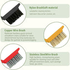 Inmorven 11 Pcs Crevice Cleaning Brush Set, Multi-Purpose Hard Bristle Brushes for Deep Cleaning Kitchen, Bathroom, Grout, Sink, Cup, Teapot, Bottle, Blender, Corners, Tight Spaces