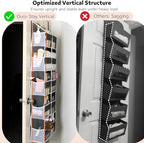 2 Pack Over the Door Organizer 5 Tiers, Extra Large Behind Door Storage of 10 Compartments, 80 lbs Weight Capacity Over Door Organizer, Door Hanging Organizer for Closet, Diaper Organizer,Room storage